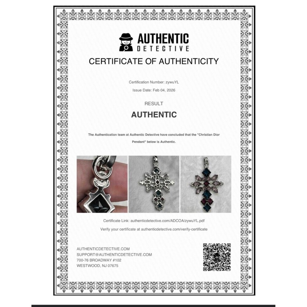 Christian Dior Vintage Cross Pendant With Multicolor Crystals & Certificate Of A - Picture 5 of 10